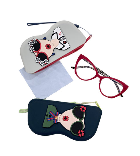 Stylish Glasses & Lipstick Organizer - Silicone Travel Case